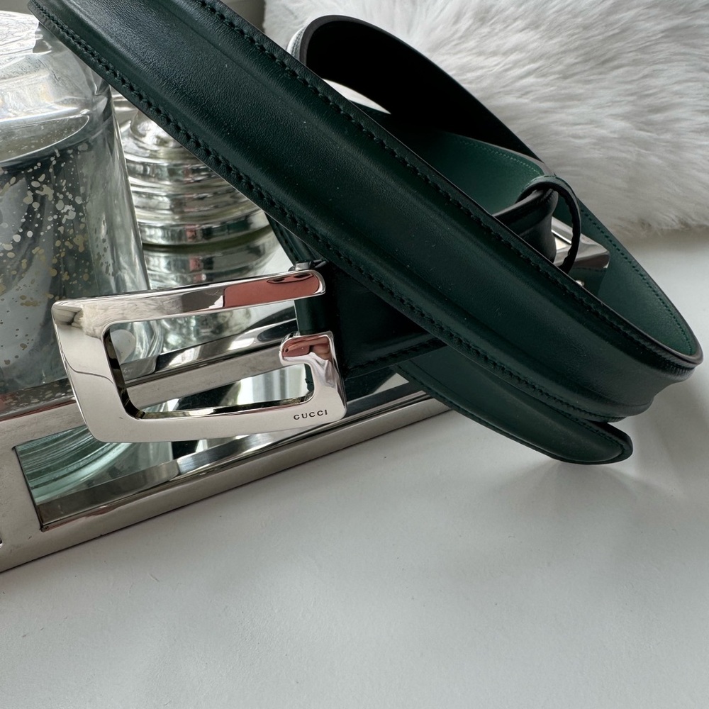 Gucci Men's Dark Green Leather Belt